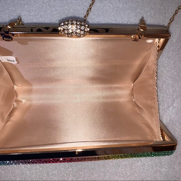 Alessia Rainbow Crystal Clutch Crossbody Purse - Picture 8 of 12